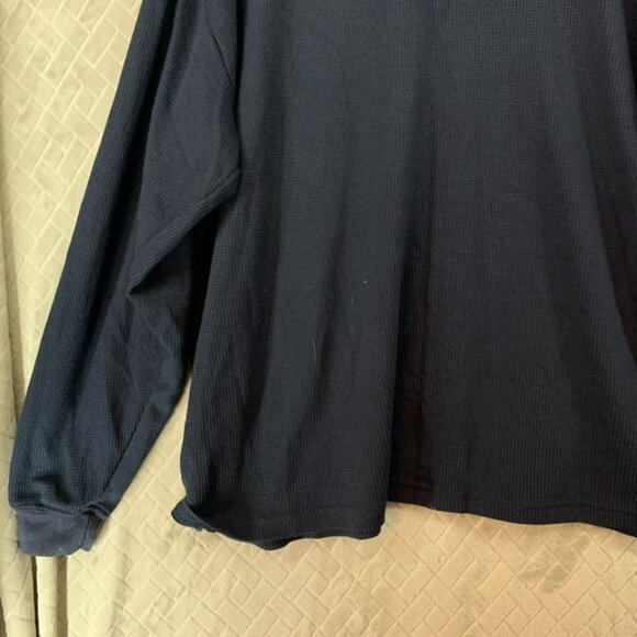Unlimited Patience Shirt 3XL Navy Blue Thermal Waffle Knit Long Sleeve - Picture 3 of 16